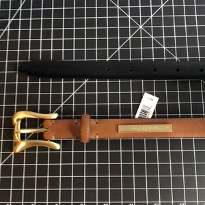 Dkny Donna Karan brown thin narrow ladies belt L